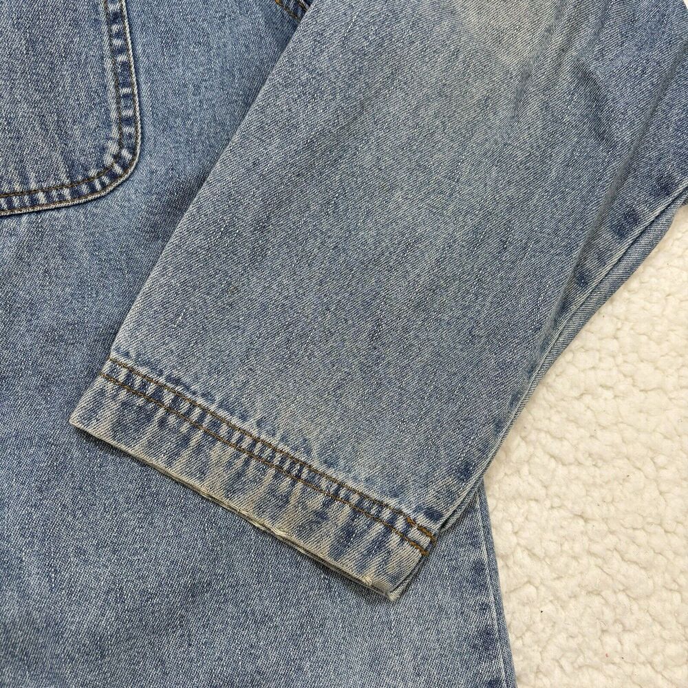 VTG Cabin Creek Women Sz. L Denim Jean Barn Chore Shacket Jacket 4 Pockets - Picture 3 of 10